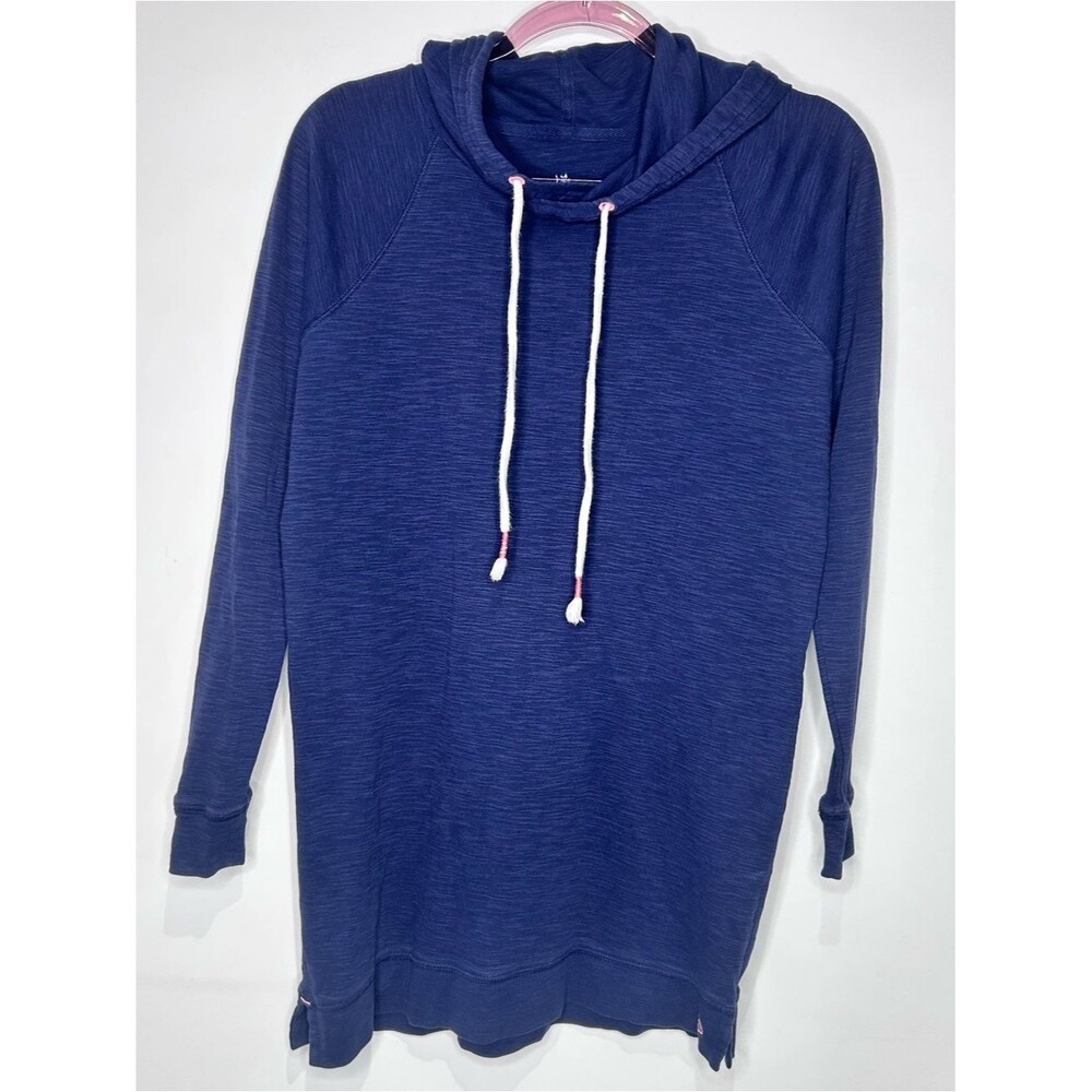 Southern Tide XS Navy Hooded Tunic Sweatshirt Long Sleeve 100% Cotton